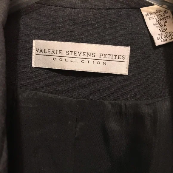 Valerie Stevens Petites Collection Gray Wool Zip Front Long Sleeve Jacket NWOT - Picture 10 of 15